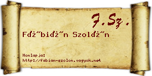 Fábián Szolón névjegykártya